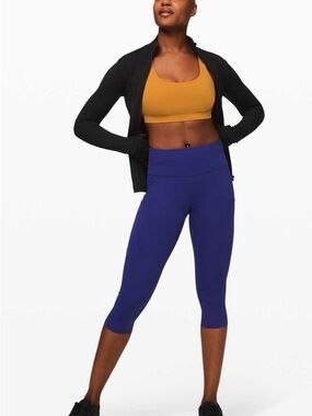 Lululemon Fast and Free Crop II 19" Non-Reflective Larkspur 10